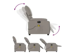 Poltrona* Poltrona reclinável massagens elétrica | Poltrona Confortável tecido cinza-acastanhado SHL989252 Taupe