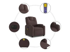 Poltrona reclinável massagens elétrica | Poltrona Confortável tecido -escuro SHL922579^ Poltrona