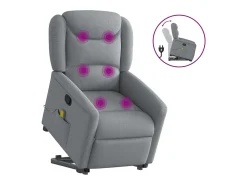 Poltrona reclinável massagens | Poltrona Confortável tecido -claro SHL899825^ Poltrona