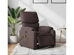 Poltrona* Poltrona reclinável massagens elétrica | Poltrona Confortável tecido -escuro SHL632329 Castanho
