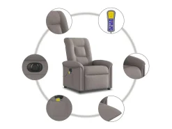 Poltrona| Poltrona reclinável massagens elétrica | Poltrona Confortável tecido cinza-acastanhado SHL405195 Taupe