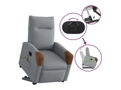 Poltrona reclinável massagens | Poltrona Confortável tecido -claro SHL89581^ Poltrona