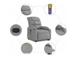 Poltrona reclinável massagens | Poltrona Confortável tecido -claro SHL313777^ Poltrona