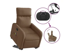 Poltrona| Poltrona reclinável massagens | Poltrona Confortável tecido SHL852233 Castanho