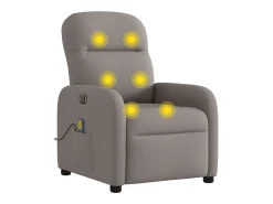 Poltrona reclinável massagens elétrica | Poltrona Confortável tecido cinza-acastanhado SHL943910^ Poltrona