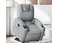Poltrona reclinável massagens | Poltrona Confortável tecido -claro SHL642109^ Poltrona
