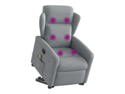 Poltrona reclinável massagens | Poltrona Confortável tecido -claro SHL386268^ Poltrona