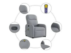 Poltrona* Poltrona reclinável massagens | Poltrona Confortável tecido -claro SHL384992 Cinzento