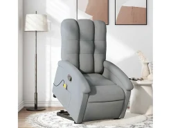 Poltrona* Poltrona reclinável massagens | Poltrona Confortável tecido -claro SHL370660 Cinzento