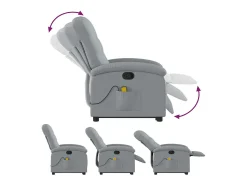 Poltrona* Poltrona reclinável massagens | Poltrona Confortável tecido -claro SHL370660 Cinzento