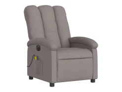 Poltrona reclinável massagens elétrica | Poltrona Confortável tecido cinza-acastanhado SHL885436 Taupe