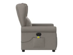 Poltrona reclinável massagens elétrica | Poltrona Confortável tecido cinza-acastanhado SHL312615^ Poltrona