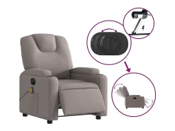 Poltrona reclinável massagens elétrica | Poltrona Confortável tecido cinza-acastanhado SHL640189^ Poltrona