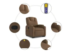 Online Poltrona reclinável massagens | Poltrona Confortável tecido SHL821464 Castanho