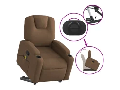 Online Poltrona reclinável massagens | Poltrona Confortável tecido SHL821464 Castanho