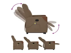 Online Poltrona reclinável massagens | Poltrona Confortável tecido SHL771061 Castanho