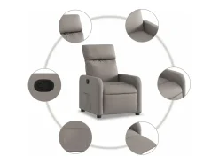 Poltrona*vidaxl Poltrona reclinável tecido cinzento-acastanhado Taupe