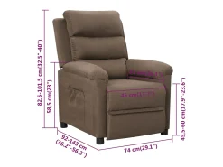 Best vidaxl Poltrona reclinável tecido cinzento-acastanhado Taupe