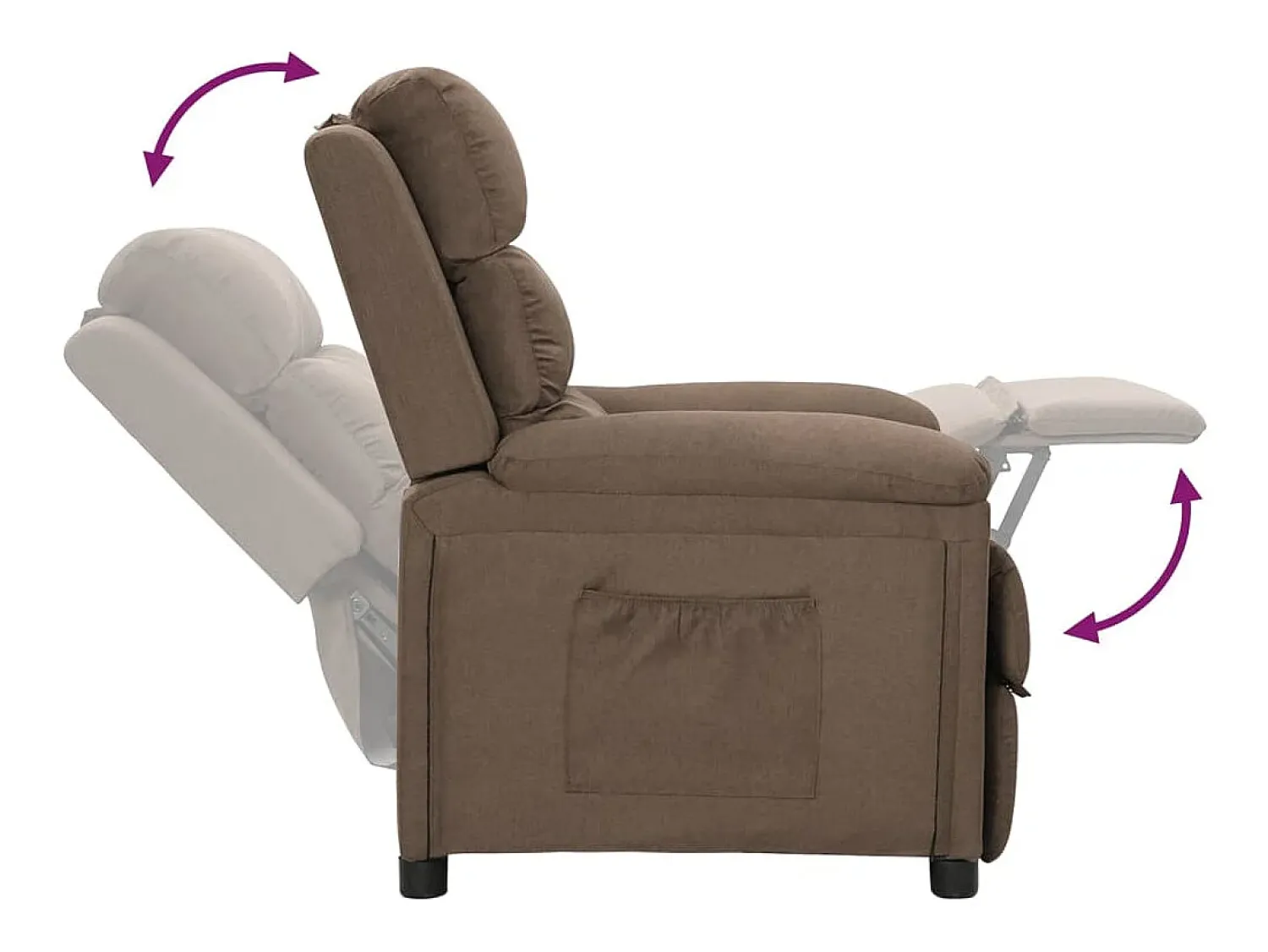Best vidaxl Poltrona reclinável tecido cinzento-acastanhado Taupe