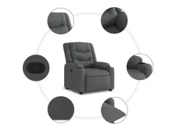 vidaxl Poltrona reclinável tecido -escuro^ Poltrona