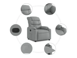 vidaxl Poltrona reclinável tecido -claro Cinzento