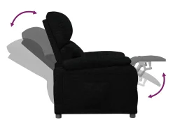 Online vidaxl Poltrona reclinável tecido Preto