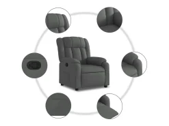 Poltrona*vidaxl Poltrona reclinável tecido -escuro Cinzento