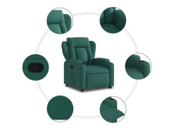 Poltrona*vidaxl Poltrona reclinável tecido -escuro Verde