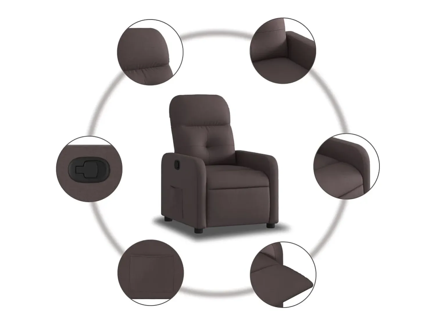 Sale vidaxl Poltrona reclinável tecido -escuro Castanho