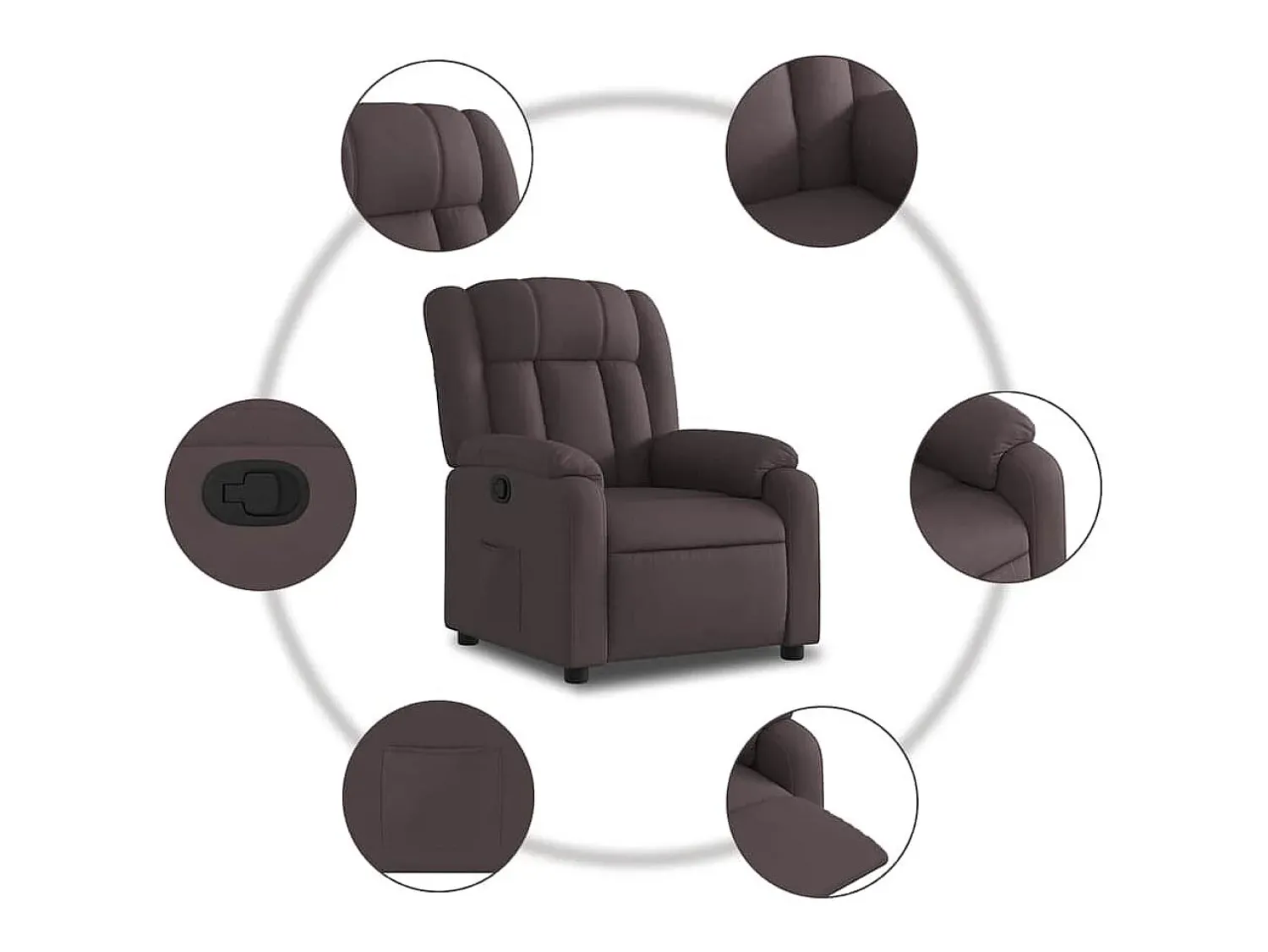 Poltrona*vidaxl Poltrona reclinável tecido -escuro Castanho