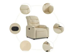 Hot Poltrona reclinável tecido cor PT576795 Creme