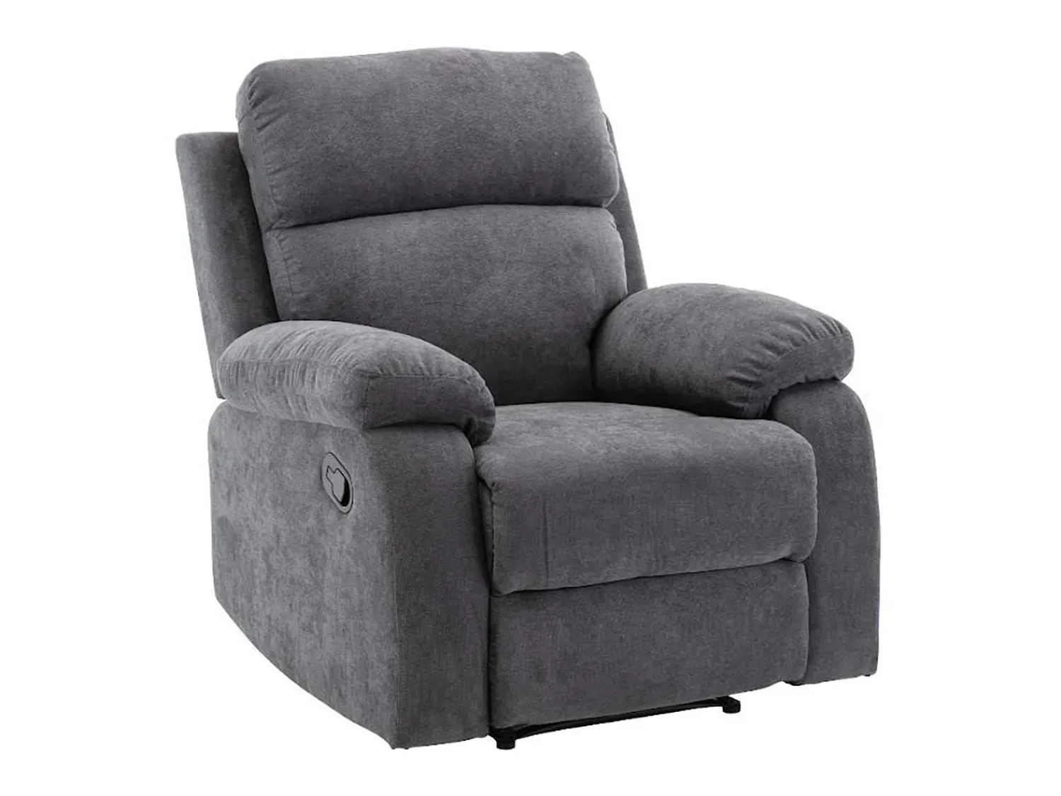 Poltrona*Vente-unique Poltrona relax manual com pés de metal em tecido Antracite - TOLZANO Cinza antracite
