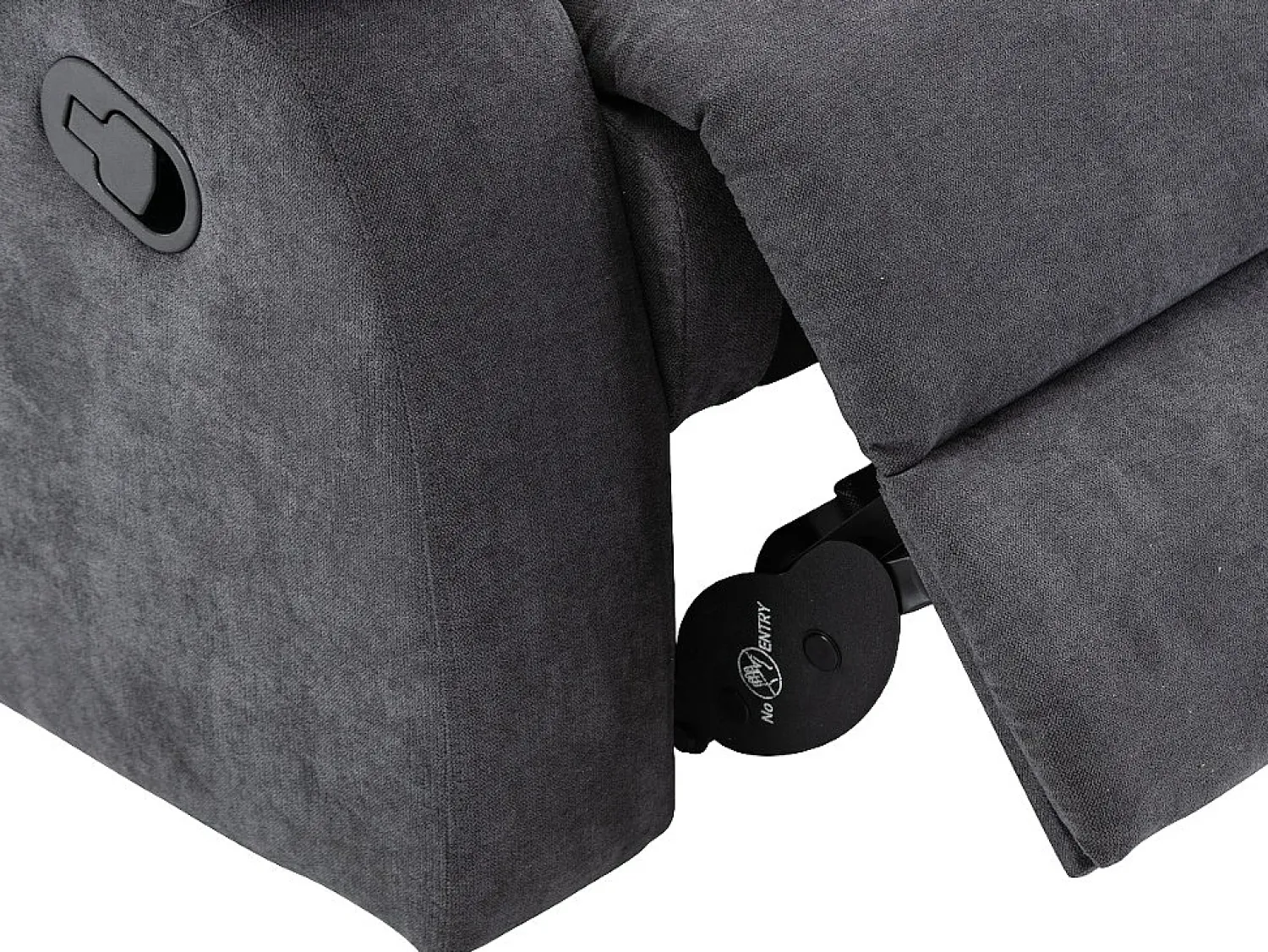 Poltrona*Vente-unique Poltrona relax manual com pés de metal em tecido Antracite - TOLZANO Cinza antracite