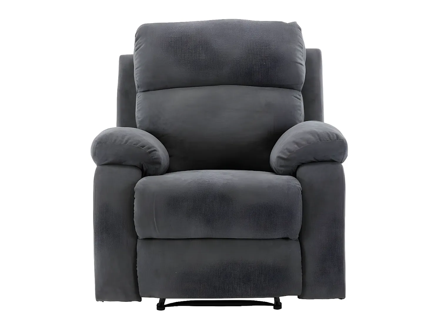 Poltrona*Vente-unique Poltrona relax manual com pés de metal em tecido Antracite - TOLZANO Cinza antracite