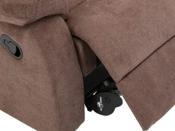Sale Vente-unique Poltrona relax manual com pés de metal em tecido - TOLZANO Castanho