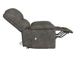 Poltrona* Poltrona relaxante Poltrona de massagem - regulação elétrica, poltrona de massagem com vibrações e calor, bolsas laterais - Cinza Cinzento