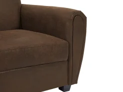 Poltrona|Vente-unique Poltrona VICTORY III em microfibra com aparência de couro envelhecido. Castanho