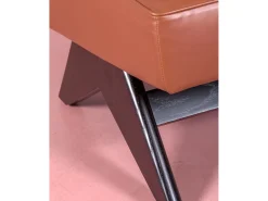 Nest Dream Poltrona vintage em madeira de freixo e estofada em imitação de couro - West - Marrom^ Poltrona
