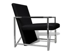 Poltronas com estrutura cromada 2 pcs couro artificial PT196299^ Poltrona