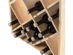 Acessórios De Arrumação|Acessório Vinho E Bar| Porta-vinhos Loreo, grade de madeira, marrom claro