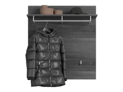 New Meublorama Porte-manteaux SCOTT – Design moderne avec étagère intégrée Prateado