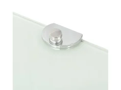 Prateleira| Prateleira canto, suportes cromados, vidro 35x35cm PT317383 Branco