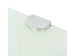 Prateleira* Prateleira canto, suportes cromados, vidro 45x45cm PT362019 Branco