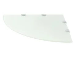 Prateleira* Prateleira canto, suportes cromados, vidro 45x45cm PT362019 Branco