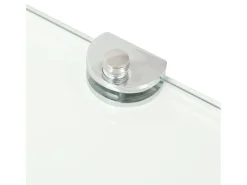 Prateleira| Prateleira canto suportes cromados vidro 25x25cm PT883283 Transparente