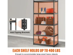 Outlet Prateleira de Armazenamento SucceBuy para Garagem, 5 Níveis, Ajustável, Carga de 907 kg Multicor