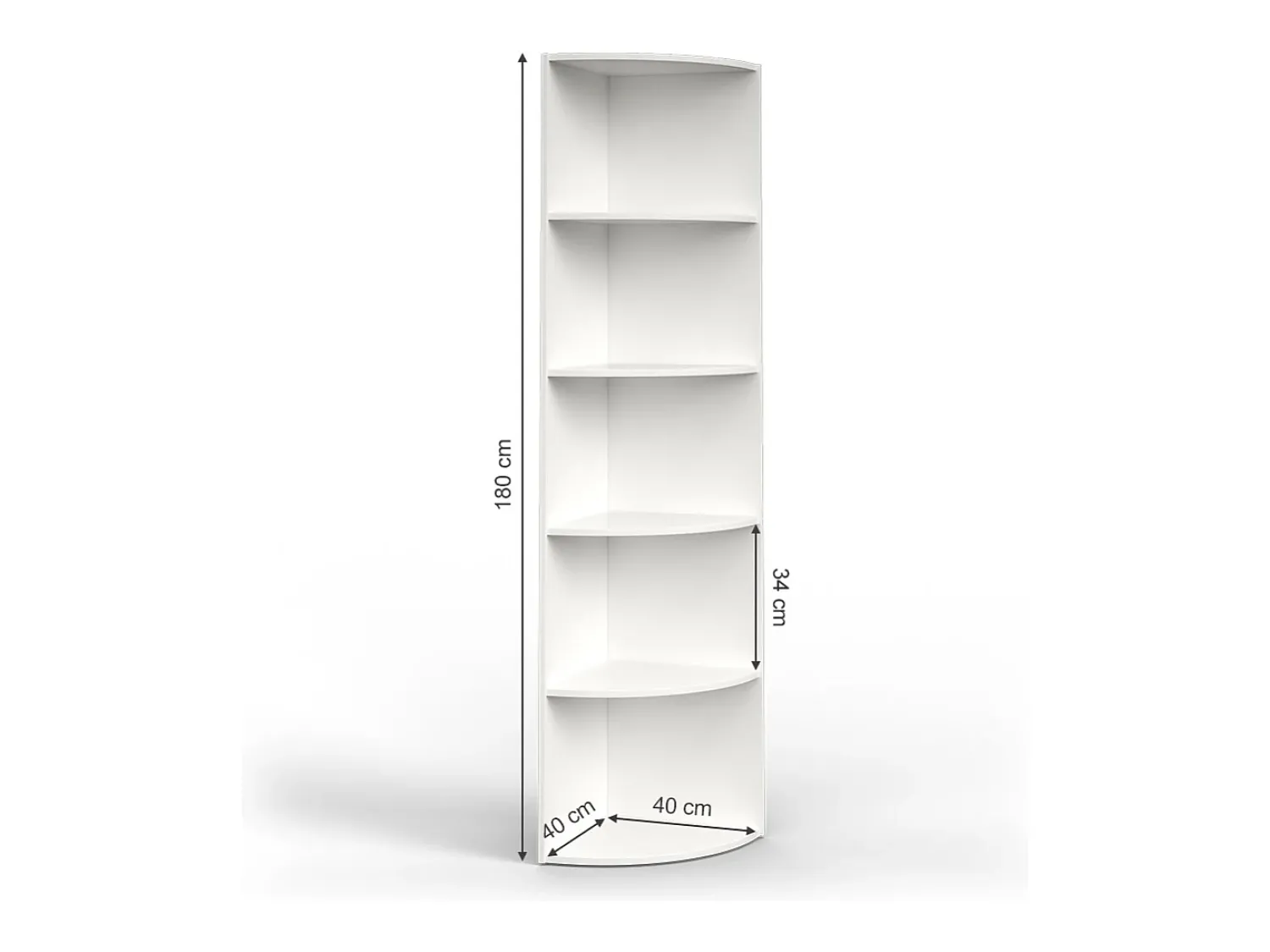Vicco Prateleira de canto 40x40x180 ecki^ Prateleira