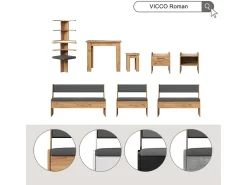 Prateleira|Vicco Prateleira de canto carvalho de areia 43.5x43.5x37 roman Natural claro