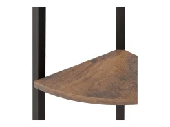 Prateleira*vidaxl Prateleira de canto com 4 níveis, castanho escuro e preto, 45,5x31,5x150 cm Natural escuro
