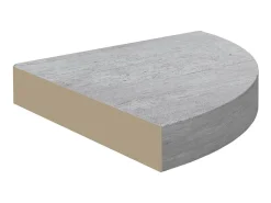 Prateleira* Prateleira de canto parede 25x25x3,8 cm MDF cimento PT930630 Cinzento